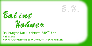 balint wohner business card
